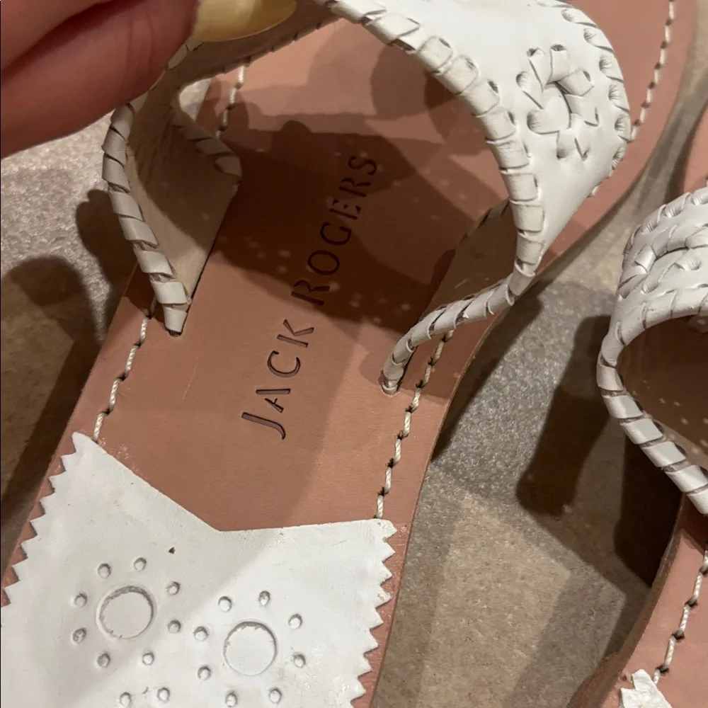 Jack Rogers White Leather Jacks Flat Sandal - Picture 2 of 4